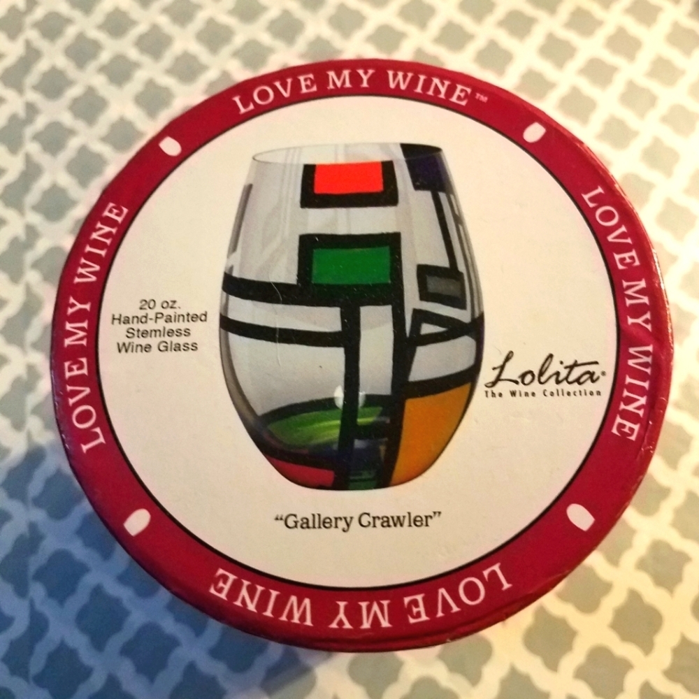 Lolita Gallery Crawler 20 oz Stemless Wine Glass New